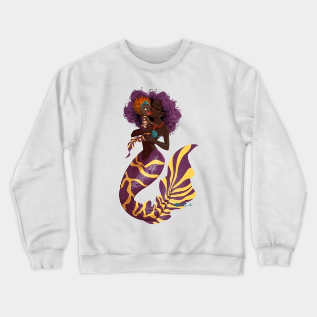 Mommy Daughter Mermaids Crewneck Sweatshirt by cseguritanart